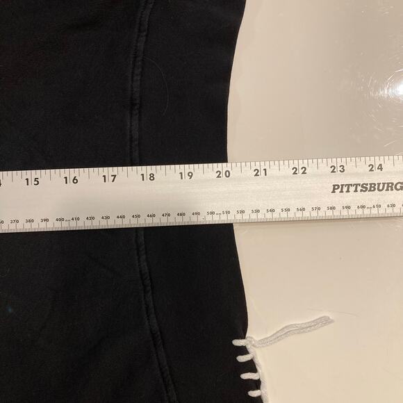 NWOT LAUREN MOSHI Sweatshirt XS Black Graphic White-Embroidery”Happy-face”Long-S - Picture 10 of 11